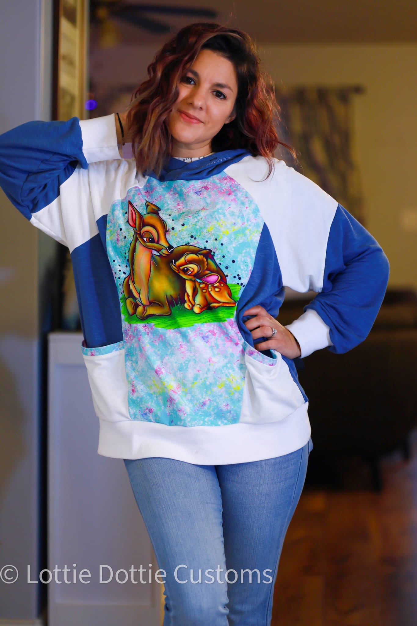 RETAIL PANEL Forest Deer & Mom (Blue)