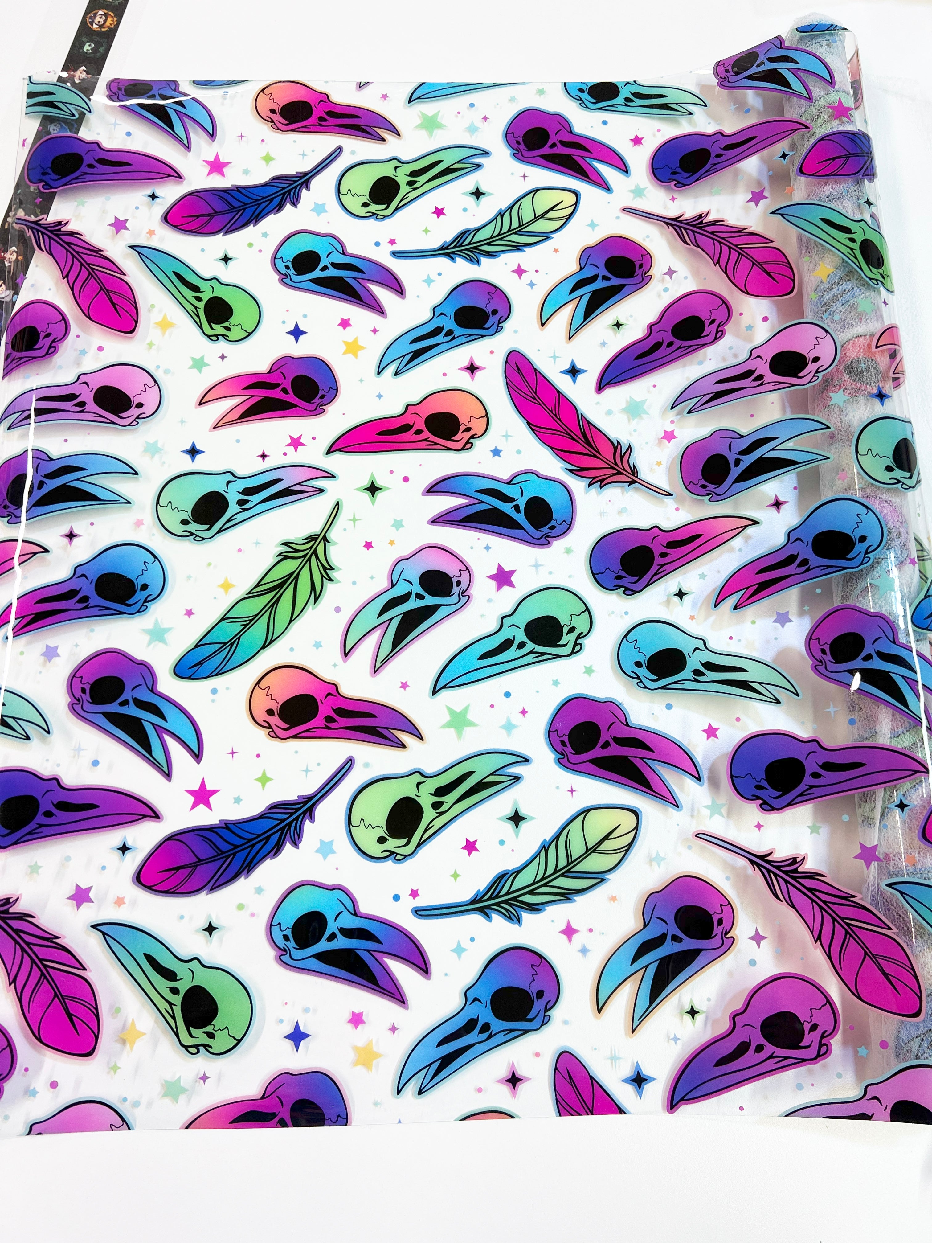 RETAIL CLEAR Neon Bird Skulls
