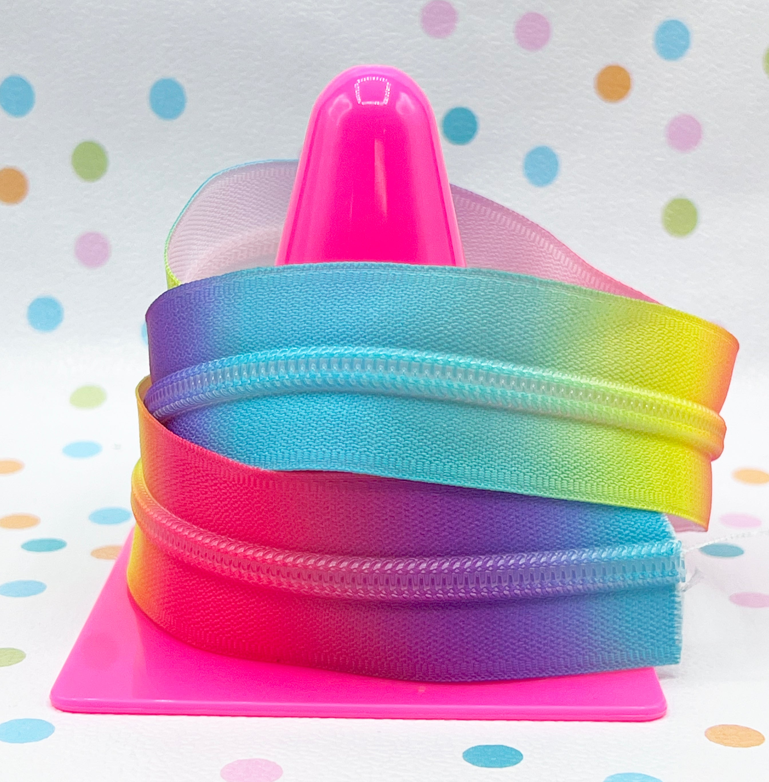 RETAIL ZIPPER TAPE Neon Rainbow