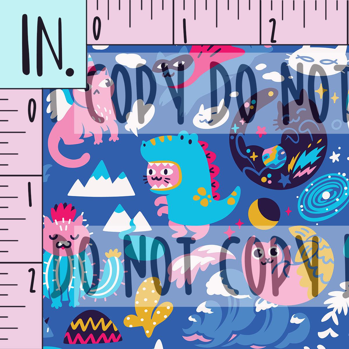 RETAIL *VINYL* Kawaii Cats Blue (Tiny)