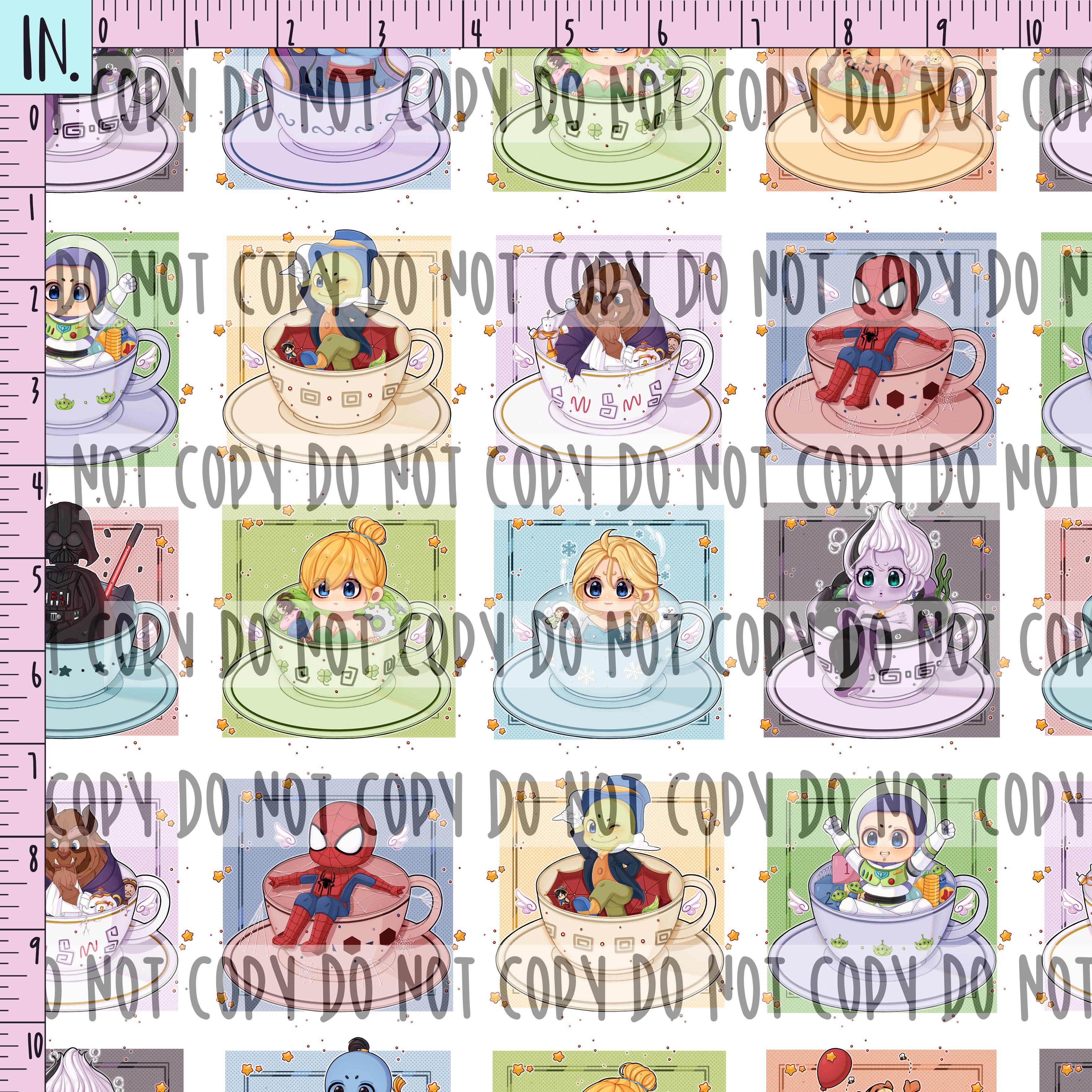 RETAIL *VINYL* Tea Cups (Checkered)